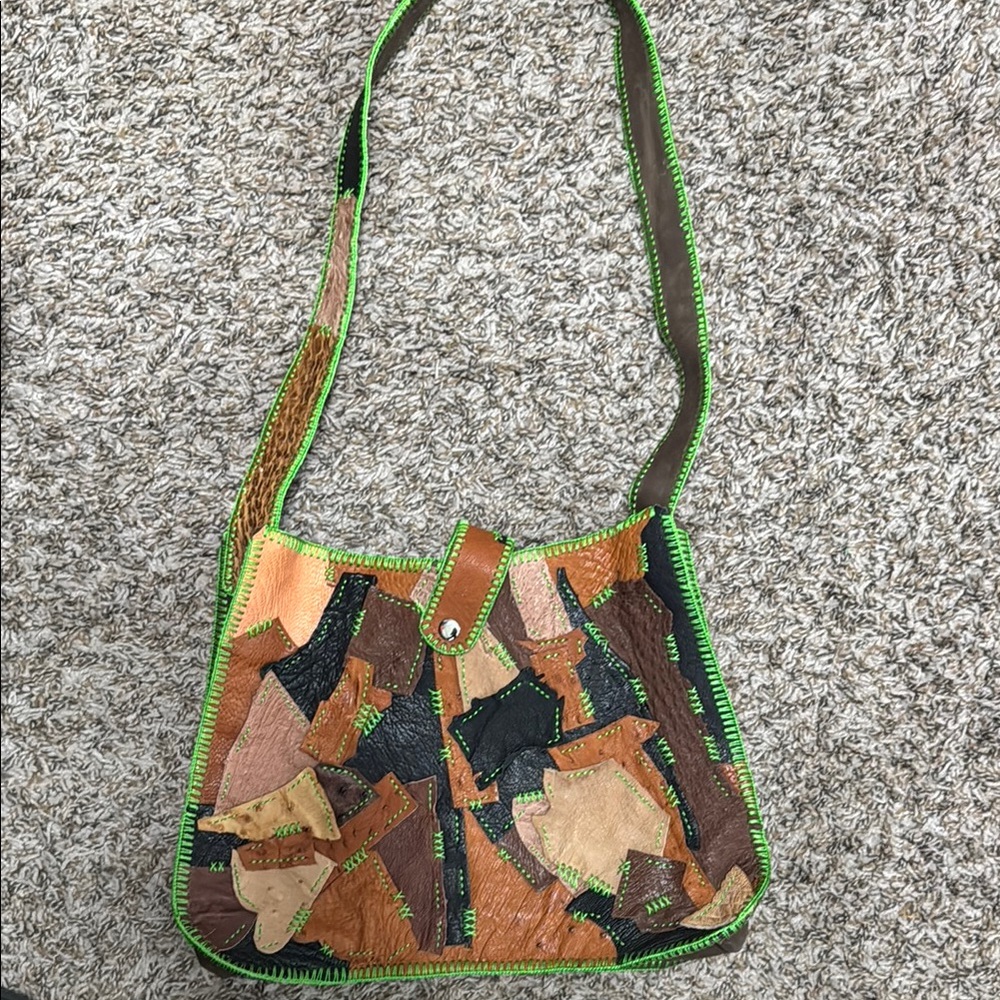 Patchwork Leather Shoulder Bag - image 1